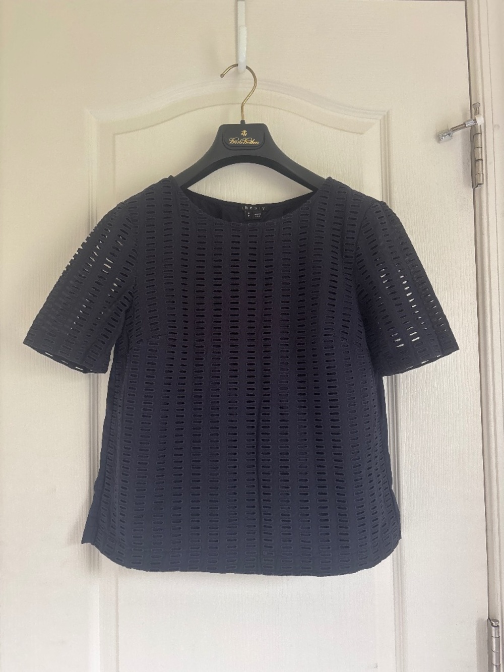 Theory Eyelet Cotton Top